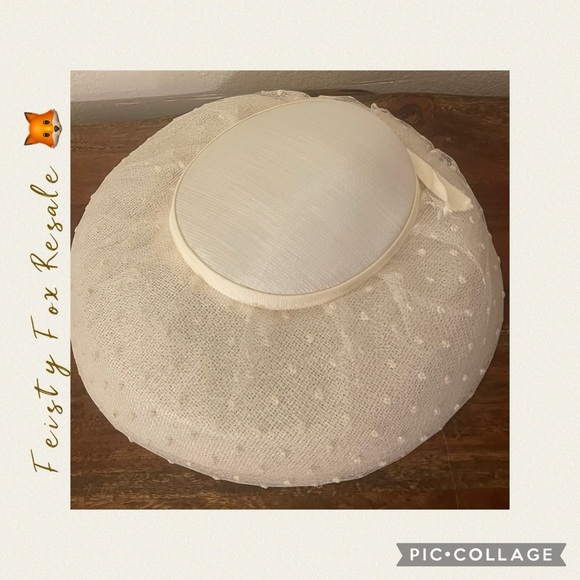 True Vintage Ivory Fascinator Hat 1950s–1960s Sinamay Millinery Base - Picture 3 of 9